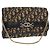 Borsa a spalla in tela Trotter Christian Dior blu navy oro Auth 159985 D'oro