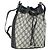 Borsa a Spalla Gucci GG Supreme Sherry Line PVC Blu Navy Oro 41 02 034 Auth 156842 D'oro
