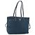 Borsa Tote Prada in nylon blu navy e oro Auth ka1232 D'oro