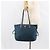 Borsa Tote Prada in nylon blu navy e oro Auth ka1232 D'oro - vista 23
