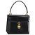 Borsa a mano GUCCI in pelle nera e oro Auth 159265 Nero D'oro