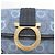 Bolso de Hombro Gancini Salvatore Ferragamo en Lona Azul Marino y Oro Auth BA9259V Dorado - vista 15