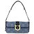 Bolso de Hombro Gancini Salvatore Ferragamo en Lona Azul Marino y Oro Auth BA9259V Dorado - vista 2