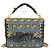 Borsa a mano Fendi KAN I in velluto e pelle Giallo Blu navy Blu chiaro