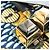 Borsa a mano Fendi KAN I in velluto e pelle Giallo Blu navy Blu chiaro - vista 11