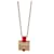 Ring Hermès Halskette Anhänger Hermes Eileen ST0138 Rot Golden Metall