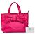 Bow Borsa Prada in tessuto canapa rosa con logo e fiocco - vista 7