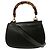 Gucci Vintage Convertible Bamboo Top Handle Leather Medium Nero - vista 2