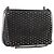 Borsa a spalla in pelle nera con borchie e catena Christian Louboutin Auth gh1489 Nero Argento