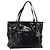 Gancini Tote Bag Salvatore Ferragamo Emaille Schwarz Silber Auth BA9402