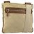 PRADA Gepolsterte Schultertasche Nylon Beige Silber Auth 159966