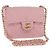 CHANEL Mini Matelassé 17 Borsa a Spalla con Catena Cotone Rosa Oro CC Auth 159216 D'oro