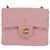 CHANEL Mini Matelassé 17 Borsa a Spalla con Catena Cotone Rosa Oro CC Auth 159216 D'oro - vista 13
