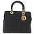 Christian Dior Borsa Lady Dior Canage in nylon nero e oro Auth bs32111 D'oro - vista 13