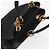 Christian Dior Borsa Lady Dior Canage in nylon nero e oro Auth bs32111 D'oro - vista 6