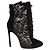 Alaïa Stivali in suede neri con lacci Nero
