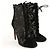 Alaïa Stivali in suede neri con lacci Nero - vista 3