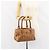 MCM Vicetos Logogram Borsa a Mano in Pelle PVC Marrone Oro Auth gh1457 D'oro - vista 24