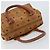 MCM Vicetos Logogram Borsa a Mano in Pelle PVC Marrone Oro Auth gh1457 D'oro - vista 6