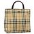 Bolsa de mão em PVC bege e dourado com estampa Nova Check da BURBERRY Auth 159987