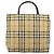 Bolsa de mão em PVC bege e dourado com estampa Nova Check da BURBERRY Auth 159987 - vista 2