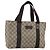 Gucci Bolsa Tote GG Supreme PVC Bege Prata 141976 Auth ka1243