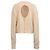 Céline Celine Offener Rücken Strickpullover aus cremefarbener Wolle Weiß Roh - Ansicht 3
