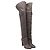 Botas altas de cuero gris Sergio Rossi Wrap Around - vista 3