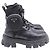 Stivali da combattimento Prada Monolith in pelle nera e nylon