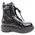 Prada gebürstete Lederstiefel Schwarz