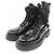 Prada gebürstete Lederstiefel Schwarz - Ansicht 3
