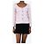 Alessandra Rich Top de bouclé rosa con botones - talla UK 4 - vista 3