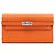 Cartera larga Hermès Kelly en Epsom naranja