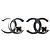 Orecchini Chanel CC in argento placcato con strass e chiusura a pressione