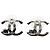 Orecchini Chanel CC in argento placcato con strass e chiusura a pressione - vista 2