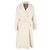 Etro Oversized Double-Breasted Belted Coat with Pockets in White Wool Cream