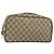 GUCCI GG Supreme Clutch Bag PVC Beige Auth 160464