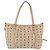 Borsa tote Vicetos Logogram MCM in pelle PVC 2 in 1 beige oro Auth ka1395 D'oro - vista 2