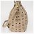 Borsa tote Vicetos Logogram MCM in pelle PVC 2 in 1 beige oro Auth ka1395 D'oro - vista 3