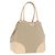 PRADA Tote Bag aus Canvas und Leder Beige Silber Authentisch 160268