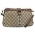 Borsa a Spalla Gucci GG Supreme Web Sherry Line PVC Beige Oro Auth 158405 D'oro