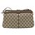 Borsa a Spalla Gucci GG Supreme Web Sherry Line PVC Beige Oro Auth 158405 D'oro - vista 2