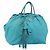 PRADA Bolso de mano de nailon azul claro dorado Auth ka1374
