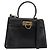 Borsa a mano in pelle Gancini Salvatore Ferragamo 2 in 1 Nero Oro Auth gh1484