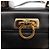 Borsa a mano in pelle Gancini Salvatore Ferragamo 2 in 1 Nero Oro Auth gh1484 - vista 17