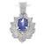 Autre Marque Collana in Zaffiro e Diamante Pt900 Pt850 Argento