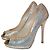 Jimmy Choo Sandali Aperti Moon Glitter Argentati Pelle 35.5 IT Argento