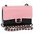 Borsa da sera a catena CHANEL Borsa a spalla plexi Nero Rosa CC Auth bs31743SM