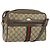 Borsa Gucci GG Supreme Web Sherry Line in PVC beige e oro 24 02 005 Auth ka1276
