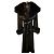 Autre Marque Abrigo largo de cuero negro Lucia Rossi con cuello de piel